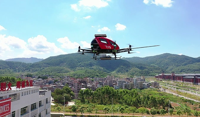 پهپادEHang 216F مجهز به سیستم جامع کنترل و فرماندهی