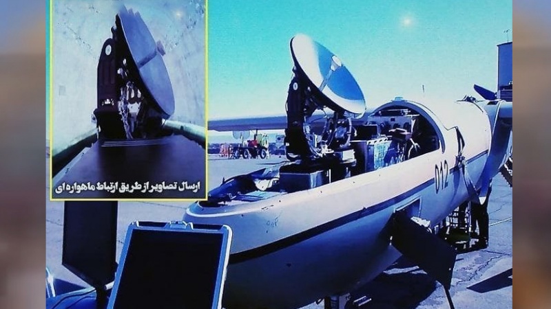 آنتن ارتباط ماهواره ای آزمایش شده روی پهپاد شاهد 129