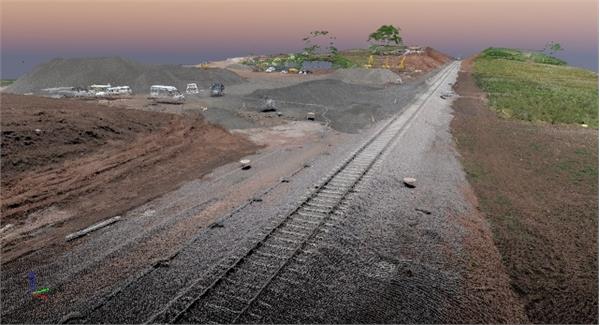 نمونه مدلسازی سه بعدی و ابر نقطه شبکه ریلی